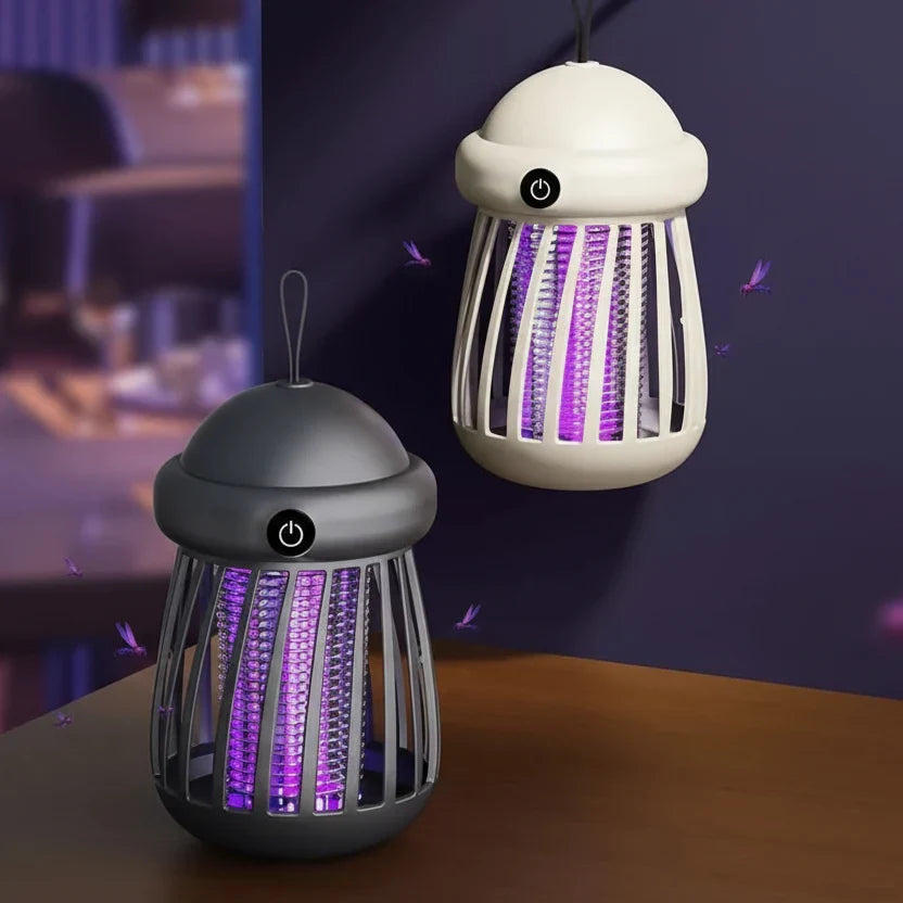 Lampe UV exterminatrice d'insectes avec grille électrique, rechargeable et sûre pour toute la famille.