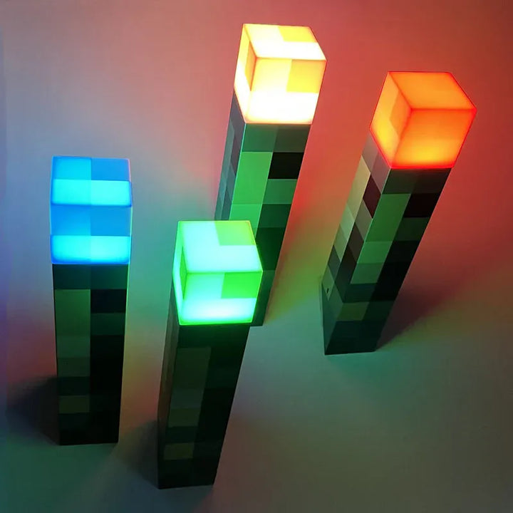 Veilleuse LED Pixel rechargeable pour enfants. Lampe multicolore pour chambre d'enfant. Lumière douce et ludique.