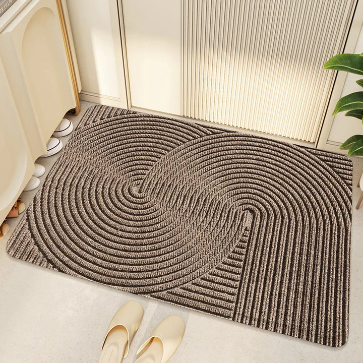 Paillasson PureStep géométrique moderne, PVC antidérapant pour entrée intérieure ou extérieure de maison.