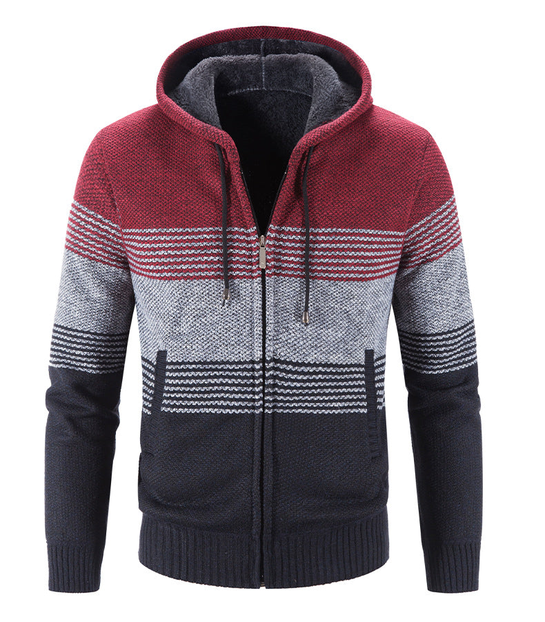Pull homme décontracté à rayures, parfait pour un look moderne et confortable. Idéal pour automne.