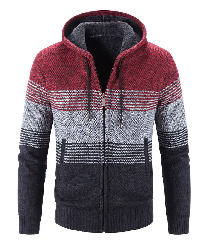 Pull homme décontracté à rayures, parfait pour un look moderne et confortable. Idéal pour automne.