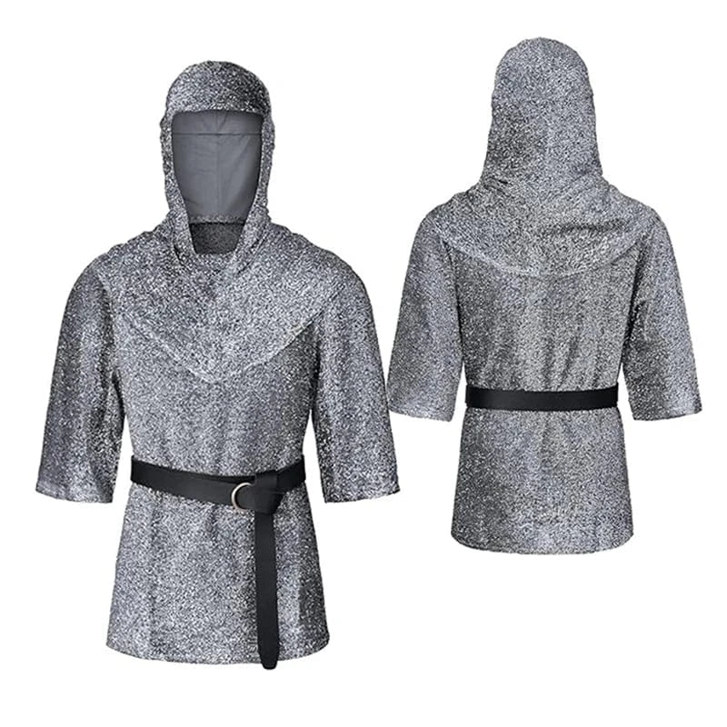 Déguisement médiéval homme chevalier templier, idéal pour cosplay, soirée à thème ou reconstitution historique.