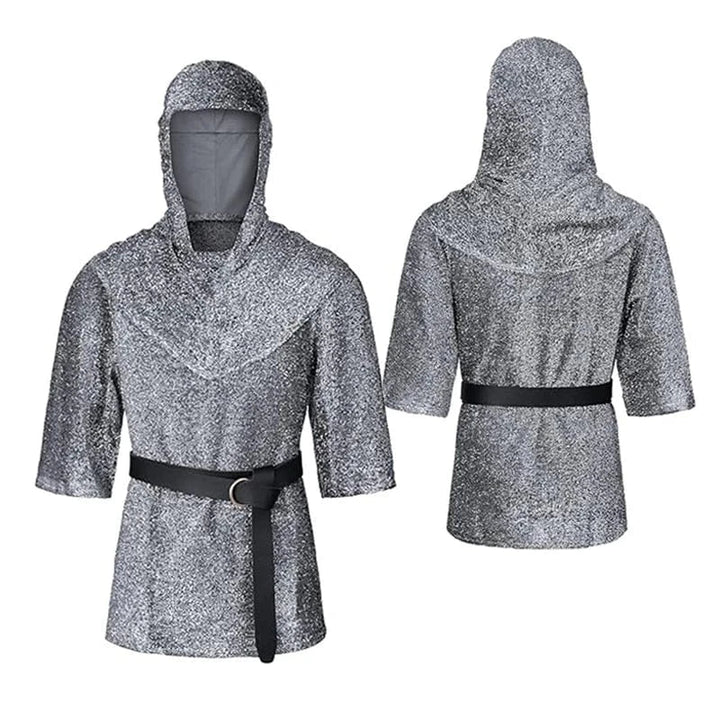 Déguisement médiéval homme chevalier templier, idéal pour cosplay, soirée à thème ou reconstitution historique.