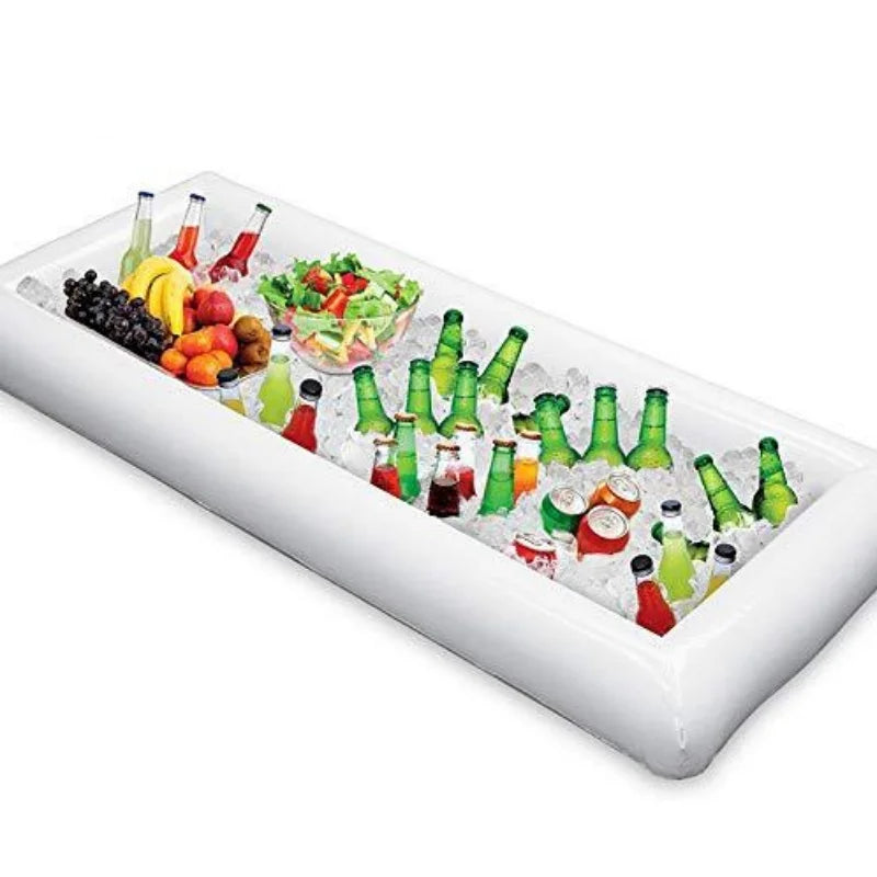 Bar à glace flottant gonflable, un must pour les fêtes d'été et les journées de détente au bord de la piscine.