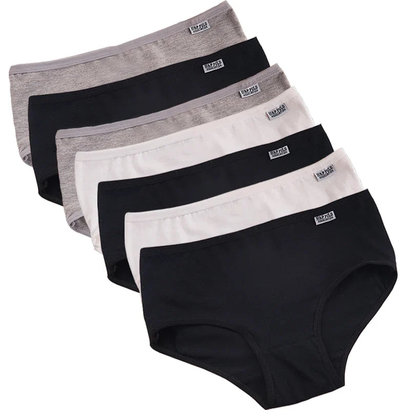 Culottes femme multipack de 7, en coton doux, taille moyenne, hypoallergénique.