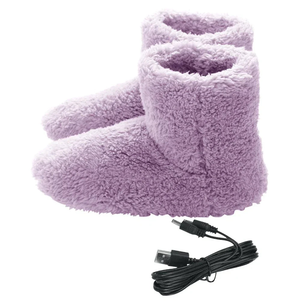 Chaussons chauffants USB lavables et rechargeables, le cadeau idéal pour le confort des pieds en automne et hiver.