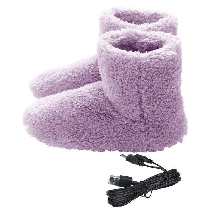 Chaussons chauffants USB lavables et rechargeables, le cadeau idéal pour le confort des pieds en automne et hiver.