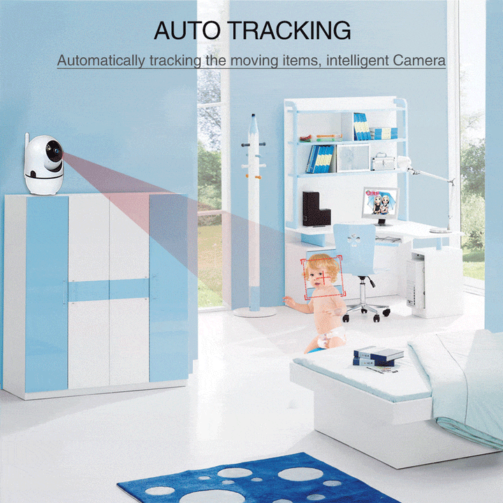 Caméra HD du babyphone connecté, discrète et fixée pour offrir une vue claire du bébé, essentielle pour la sécurité.