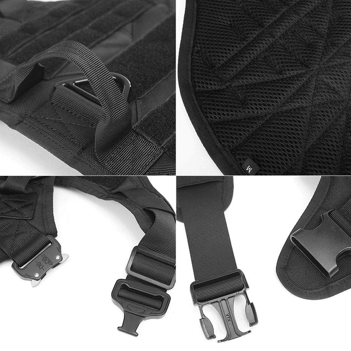 Laisse résistante pour grands chiens, assortie au harnais militaire K9. Parfaite pour le dressage et les promenades sécurisées.