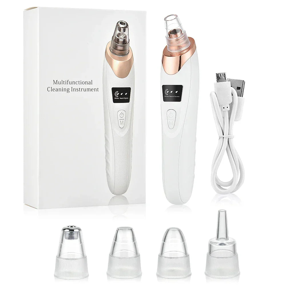 Appareil électrique nettoyeur de pores et aspirateur points noirs rechargeable pour un soin visage unisexe.