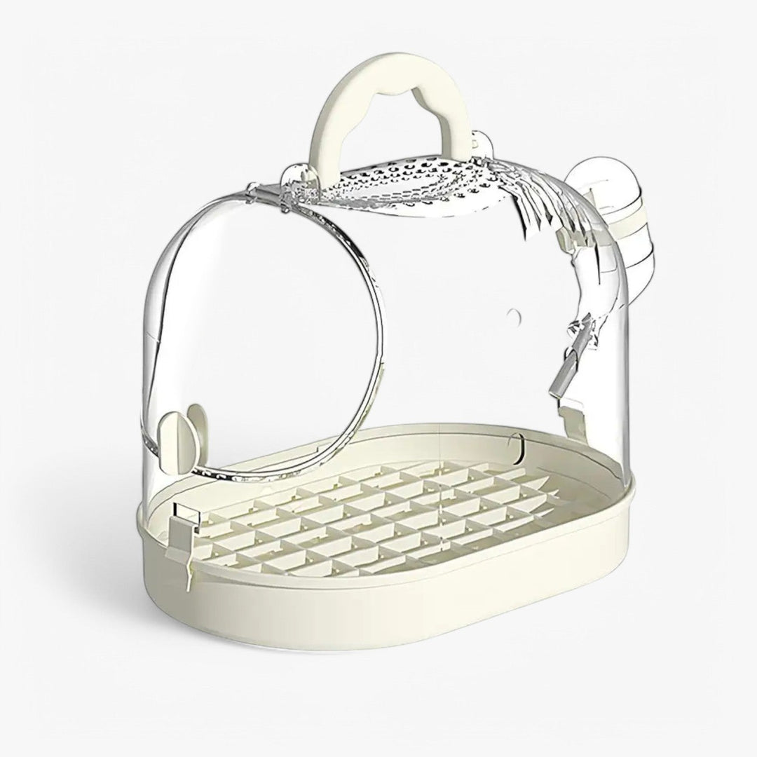 Cage de voyage aérée pour petits animaux domestiques. Parfaite pour le transport sécurisé des hamsters et oiseaux.