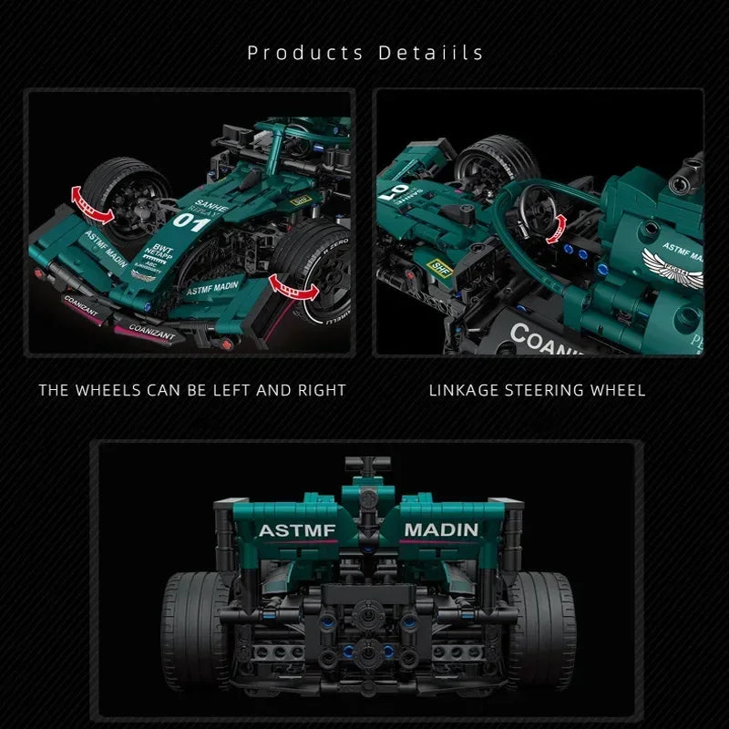 Mains d'adulte et d'enfant assemblant des pièces du modèle de voiture de course, kit de construction créatif.