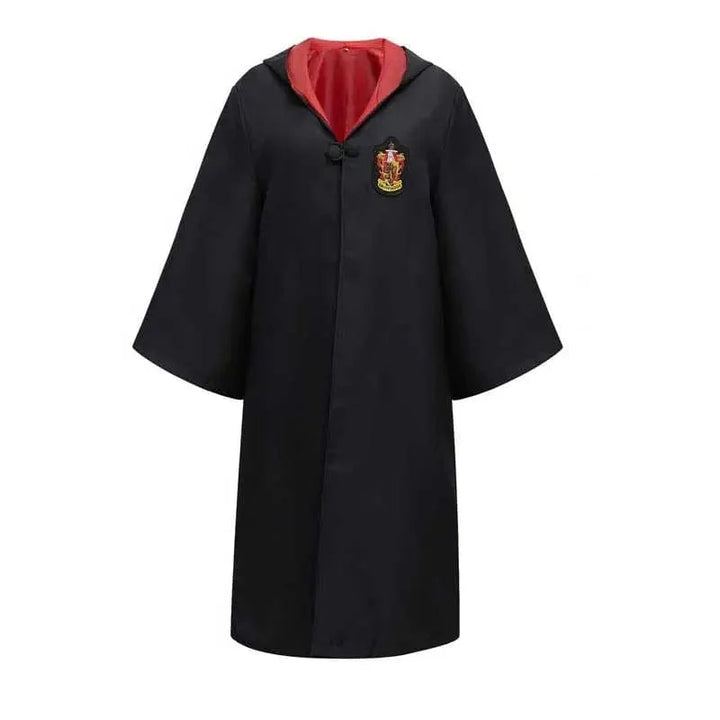 Adulte portant le déguisement Harry Potter Poudlard, robe de sorcier élégante, pour cosplay et événements.