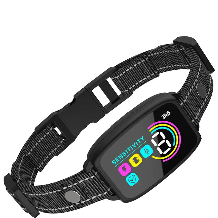 Collier anti-aboiement automatique et rechargeable pour chien, dressage doux et efficace.