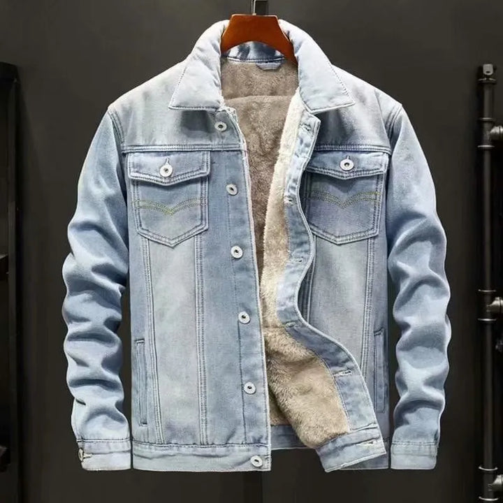 Veste homme Yael en denim robuste, style décontracté, parfaite pour l'hiver. Confortable et chaude.
