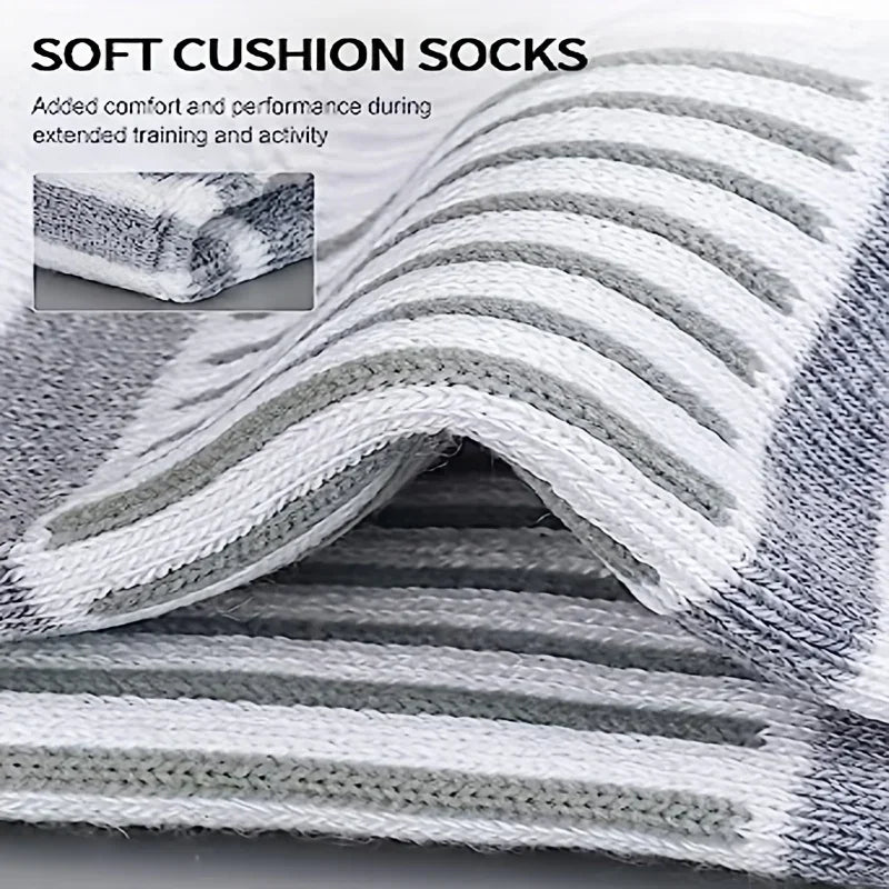 Chaussettes de sport unisexes avec amorti, lot de 6, pour performance running, fitness et athlétisme.