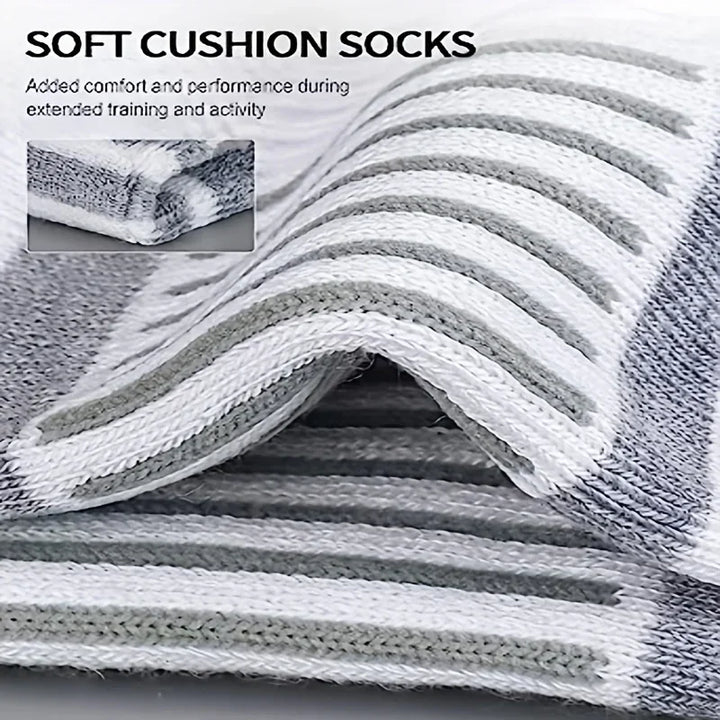 Chaussettes de sport unisexes avec amorti, lot de 6, pour performance running, fitness et athlétisme.