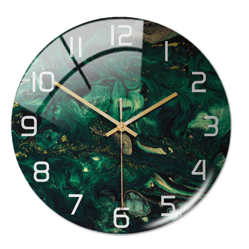 Décoration murale élégante : horloge silencieuse Ø30 cm, look marbre, idéale chambre/bureau zen.