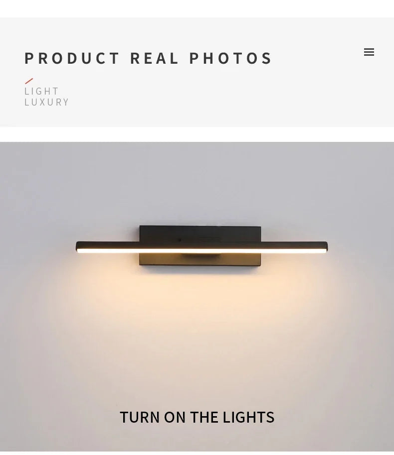Applique murale LED AuroLite au design minimaliste, luminaire moderne fixé au mur pour éclairage ajustable.