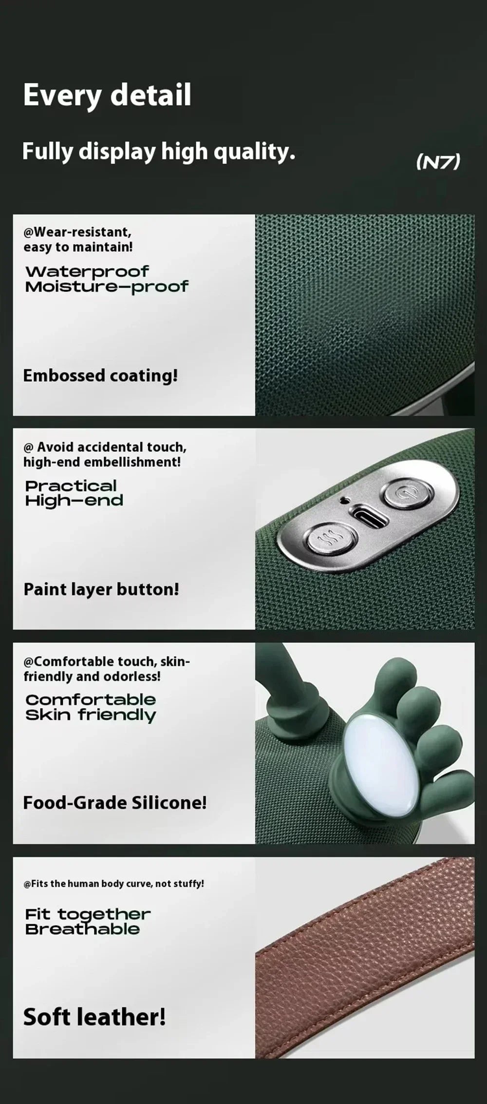 Masseur Shiatsu portable, conçu pour le cou et les épaules, favorise le bien-être.