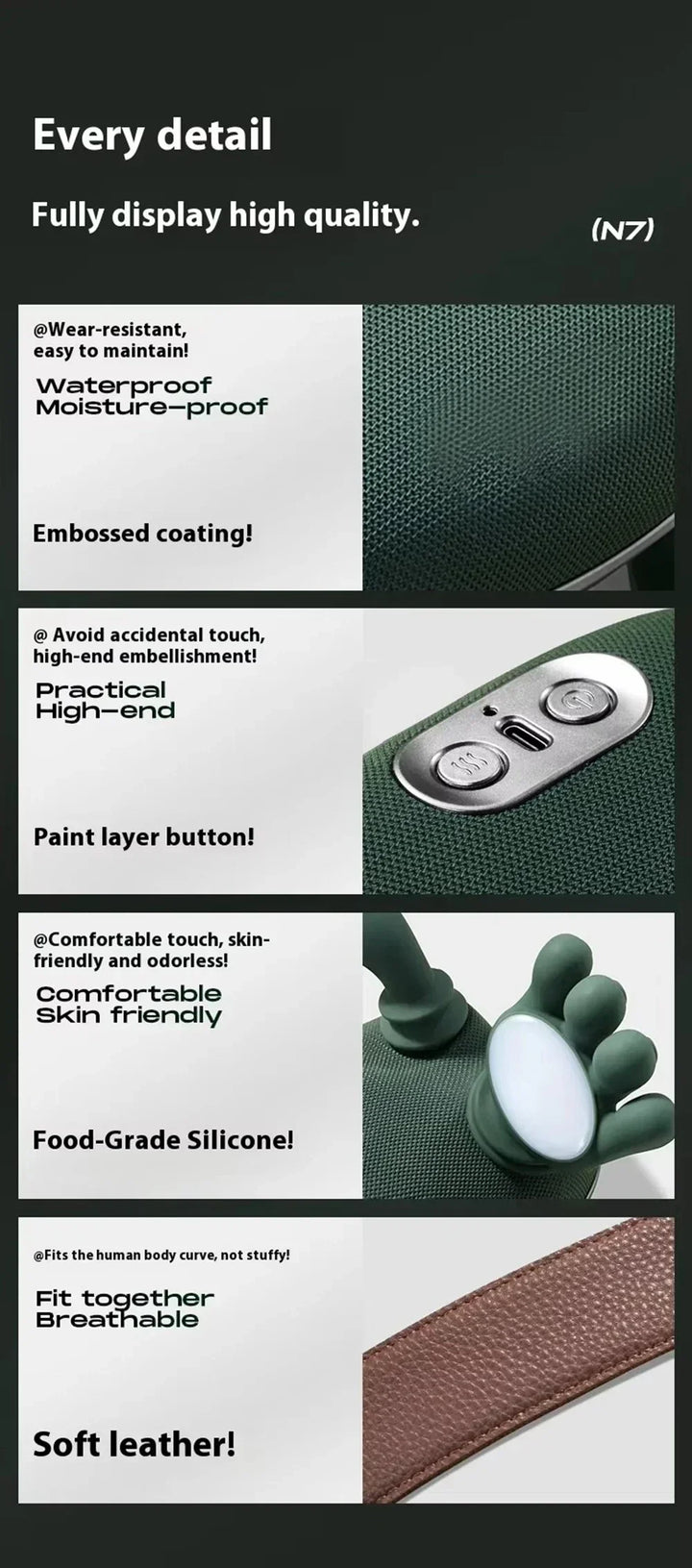 Masseur Shiatsu portable, conçu pour le cou et les épaules, favorise le bien-être.