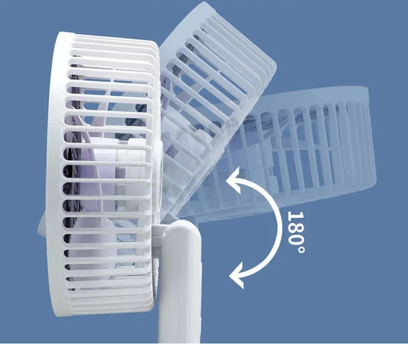 Ventilateur portable avec base amovible, transformable en ventilateur mural. Idéal pour un refroidissement polyvalent.