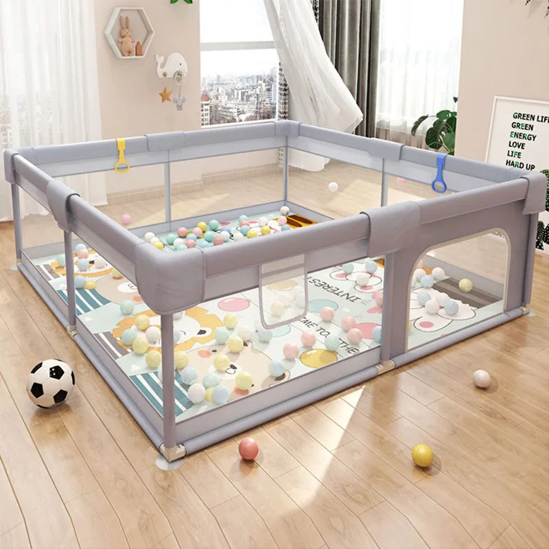Parc bébé modulable sécurisé pour tout-petit, aire de jeu enfant intérieur/extérieur, développement éveil.