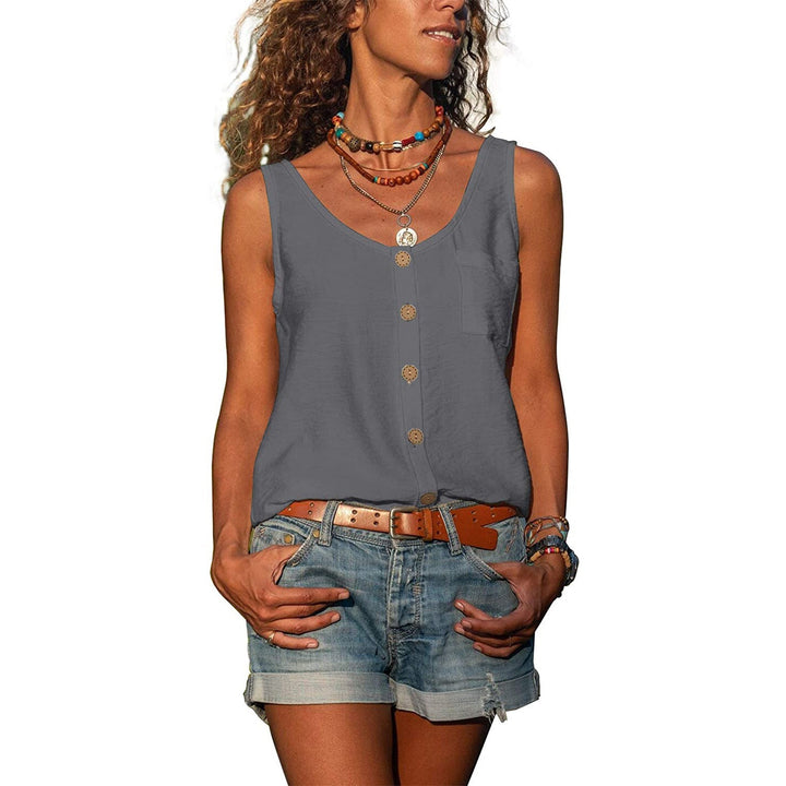 Débardeur femme élégant style Ibiza, coupe flatteuse, parfait pour l'été.