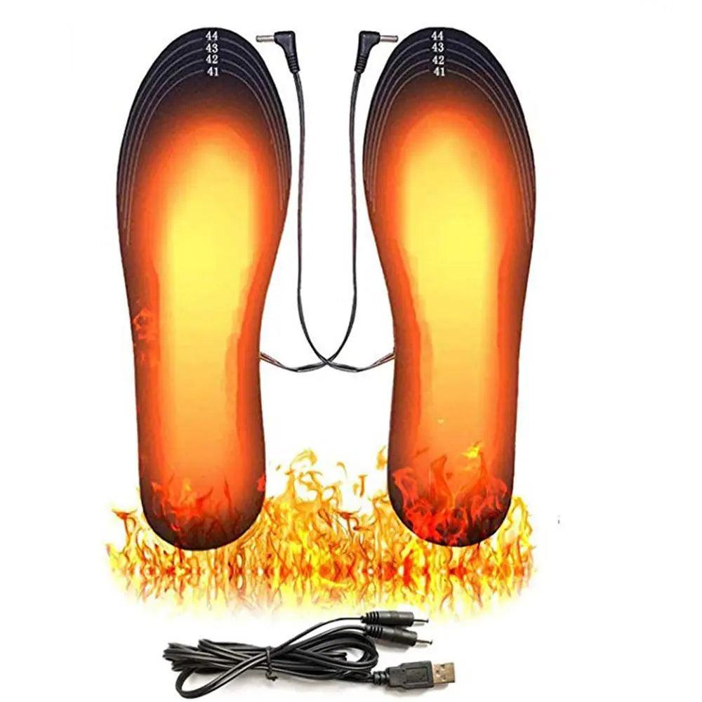 Semelles chauffantes USB lavables et réglables, idéales pour garder les pieds au chaud tout l'hiver et combattre le froid.