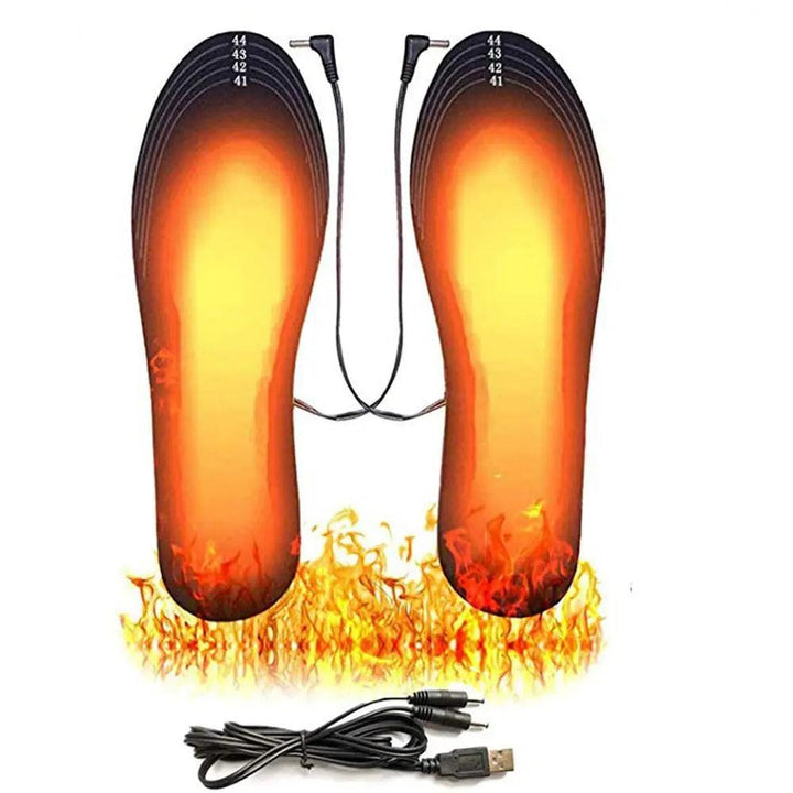 Semelles chauffantes USB lavables et réglables, idéales pour garder les pieds au chaud tout l'hiver et combattre le froid.
