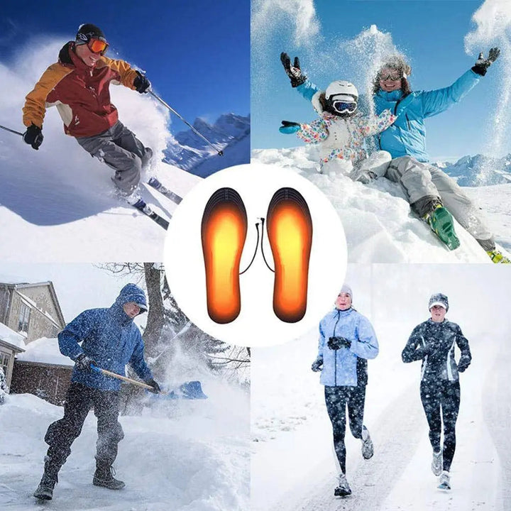 Gros plan sur la texture confortable des semelles chauffantes lavables. Accessoire hivernal doux et réchauffant.