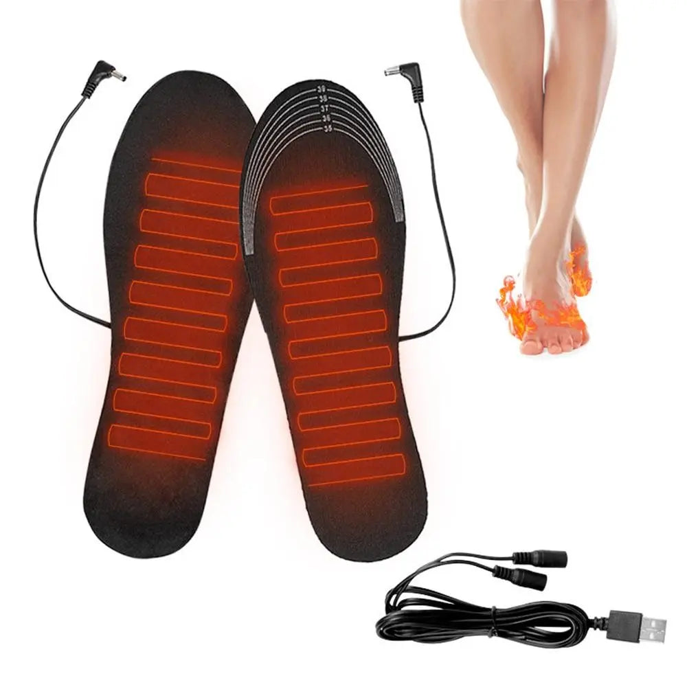 Semelles chauffantes réglables pour un ajustement parfait. Ces chauffe-pieds USB assurent confort et chaleur personnalisés.