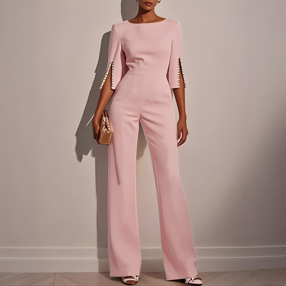 Jumpsuit femme chic, coupe fluide et confortable, idéal printemps/été. Manches évasées, tenue de soirée tendance.
