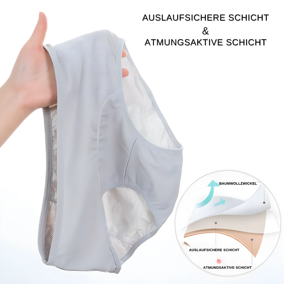 Matériau de la culotte anti-fuite: absorption rapide et sensation sèche pour un confort durable.