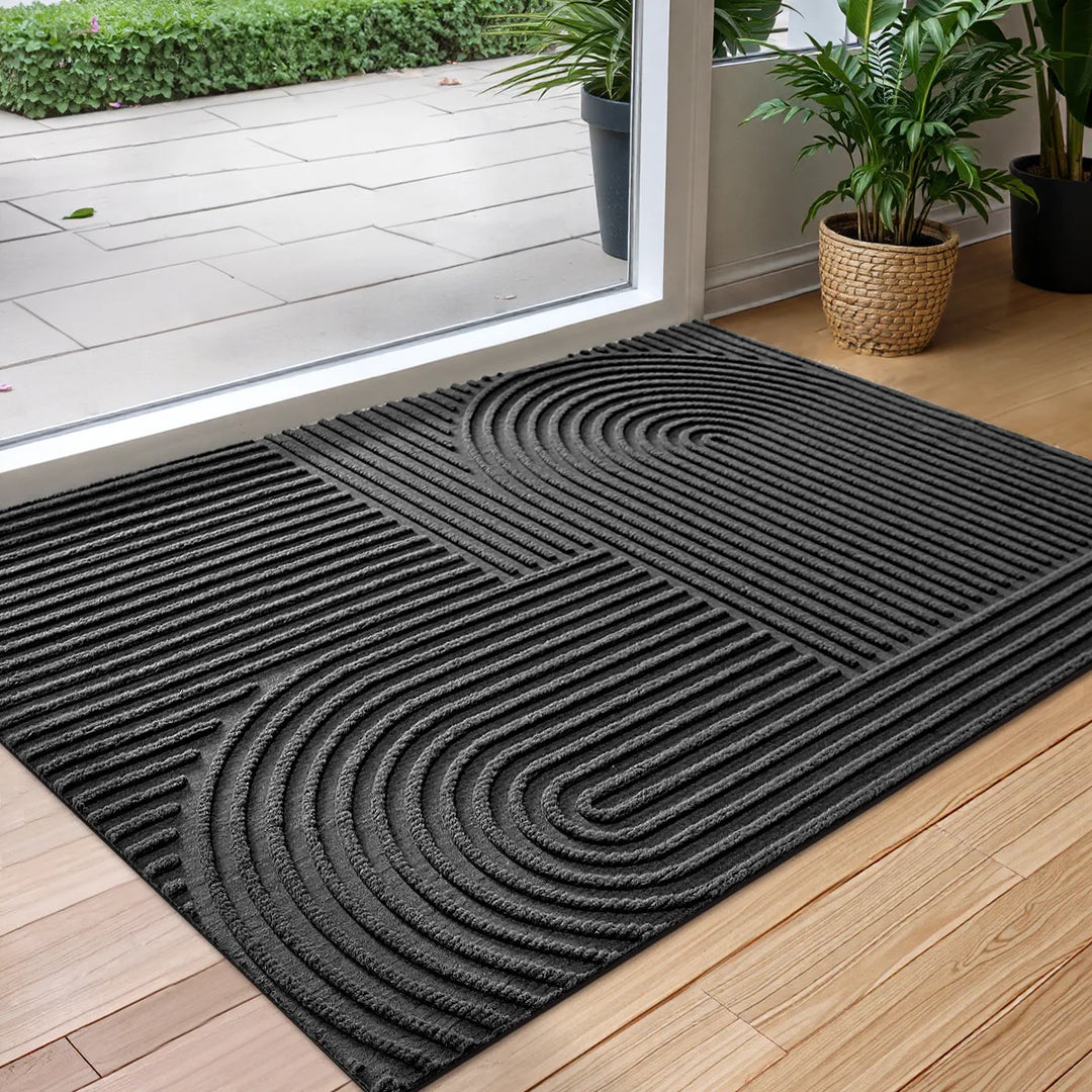 Tapis de porte antidérapant et absorbant pour l'entrée, idéal intérieur/extérieur. Maintient la propreté de la maison.