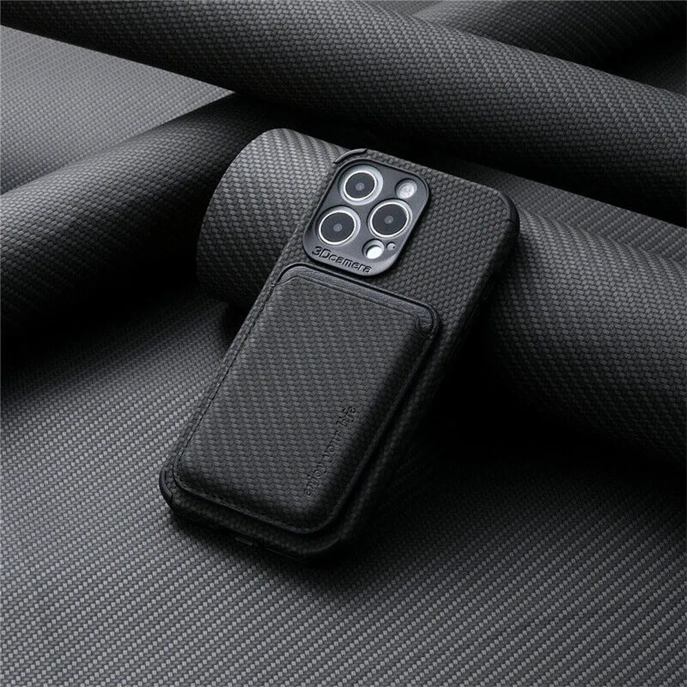 Coque portefeuille iPhone MagSafe élégante, protection antichoc avec fentes pour cartes.