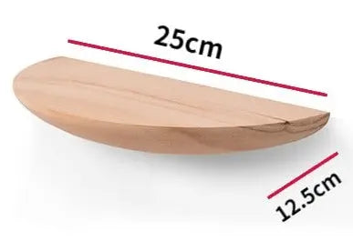 Étagère WoodVogue en chêne flottante, semi-circulaire, parfaite pour décoration et rangement mural.