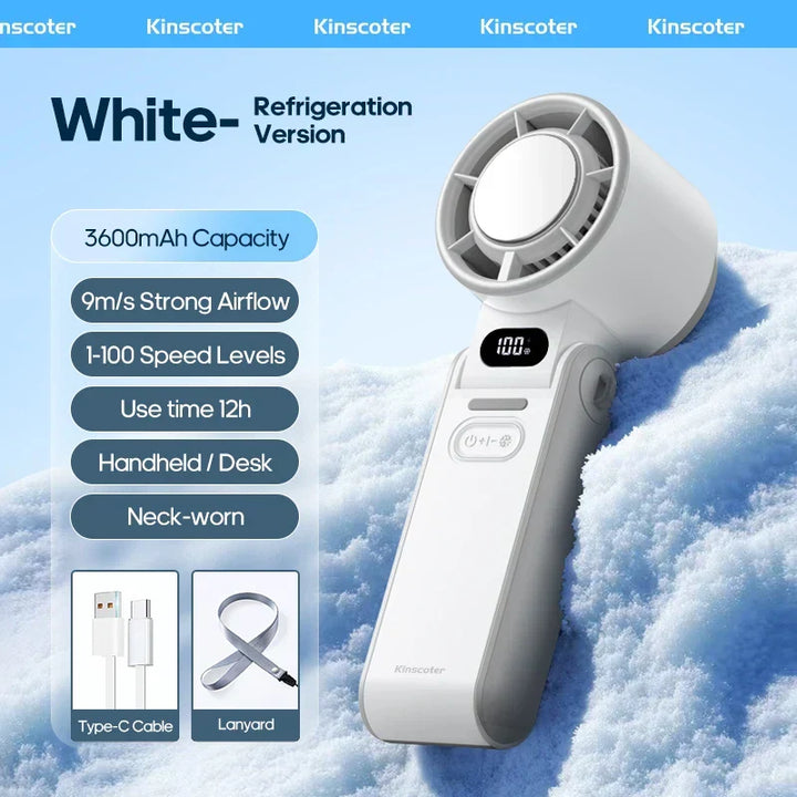 Ventilateur main rafraîchissant USB-C, compact et puissant pour un refroidissement instantané.