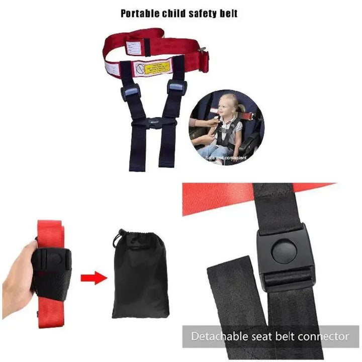 Harnais de sécurité enfant ajustable, parfait pour le confort des plus jeunes lors des vols en avion. Accessoire essentiel.
