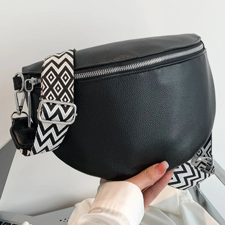 Accessoire sac banane femme grand format en similicuir, idéal pour l'organisation et le voyage.