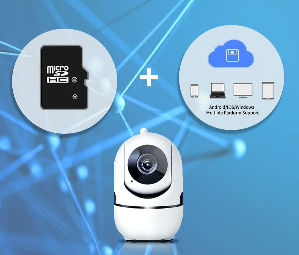Caméra babyphone connecté surveillant un bébé paisiblement endormi dans son berceau. Sécurité enfant assurée.