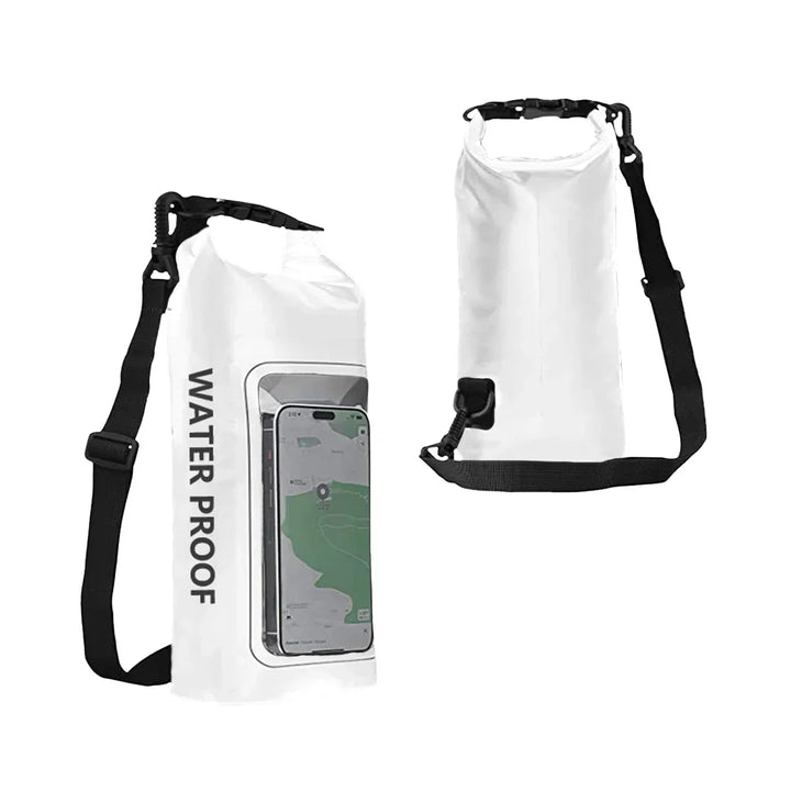 Sac sec 2L imperméable pour aventure, protégeant vos essentiels lors de kayak, randonnée ou plage.