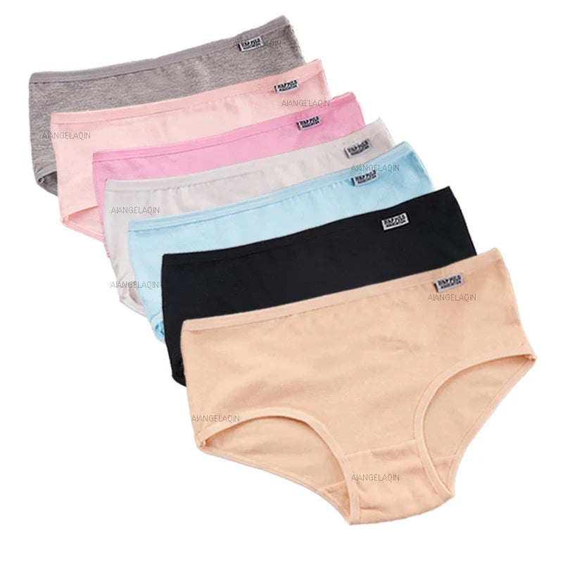 Lingerie femme taille moyenne, lot de 7 culottes en coton extensible et doux.