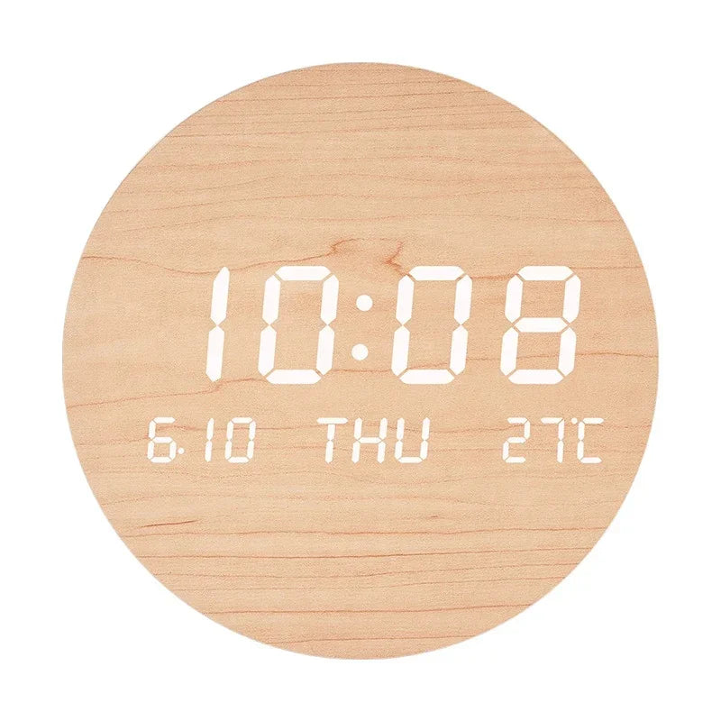 Horloge LED numérique grand format, murale, pour un affichage précis de l'heure, date et température.
