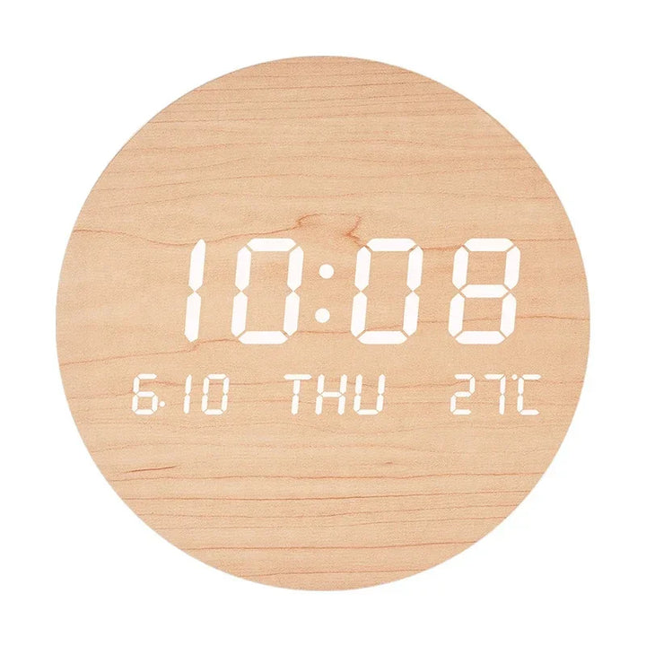 Horloge LED numérique grand format, murale, pour un affichage précis de l'heure, date et température.