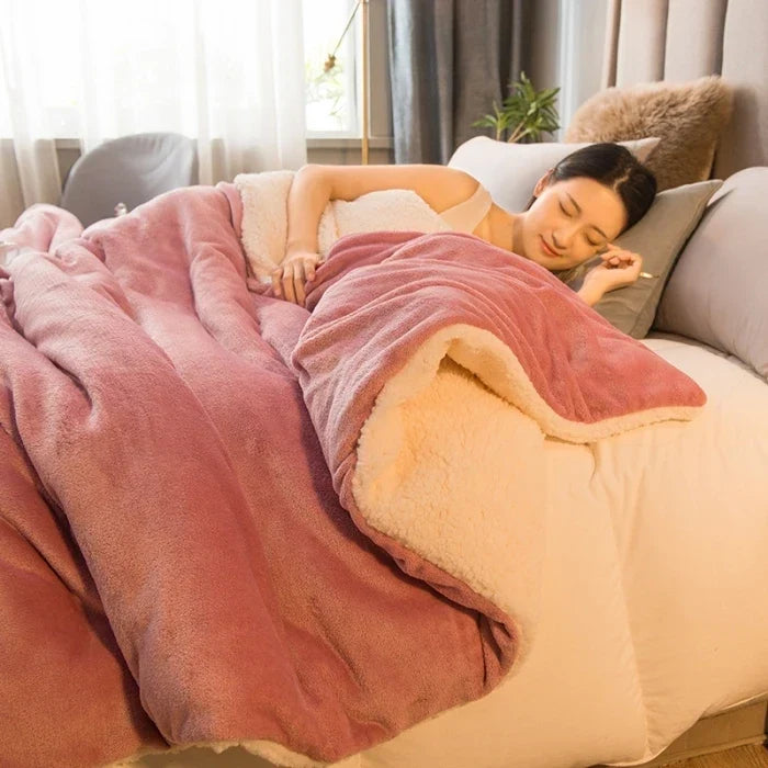 Housse de couette polaire réversible douce et chaude, idéale pour un hiver douillet à la maison.