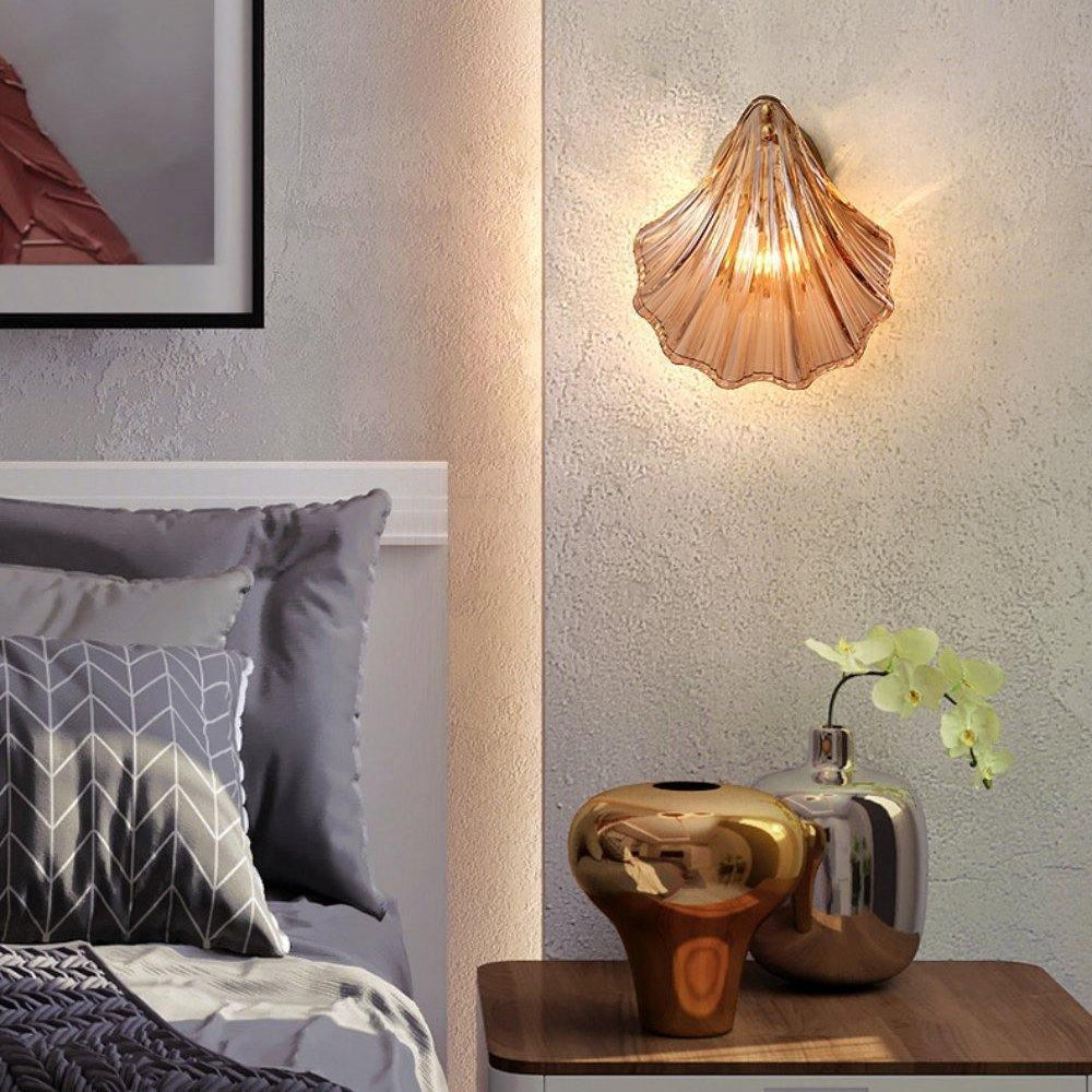 Applique coquillage pour chambre, sérénité côtière, éclairage intérieur doux.