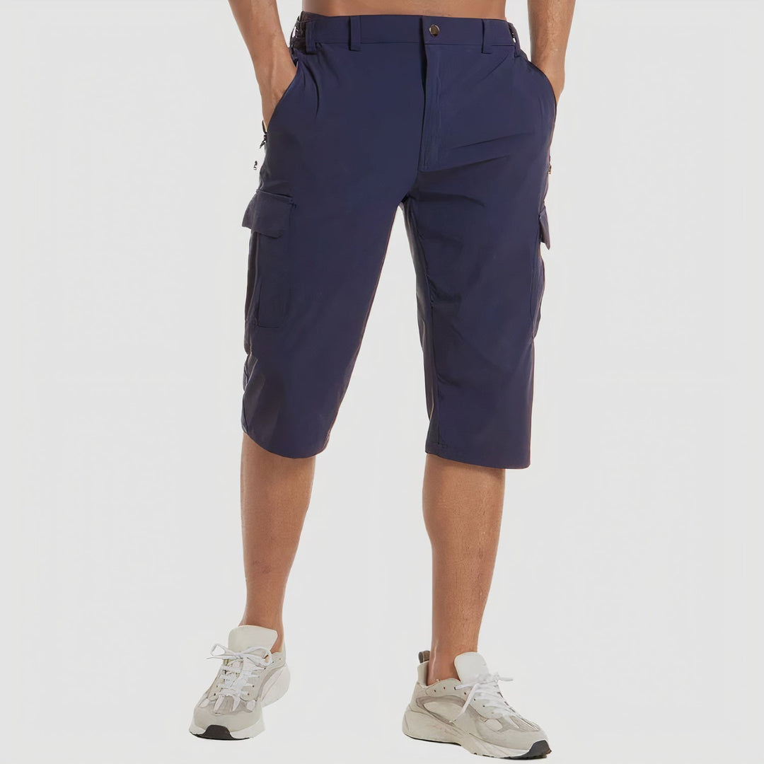 Short homme cargo décontracté avec poches, parfait pour l'été et les vacances.