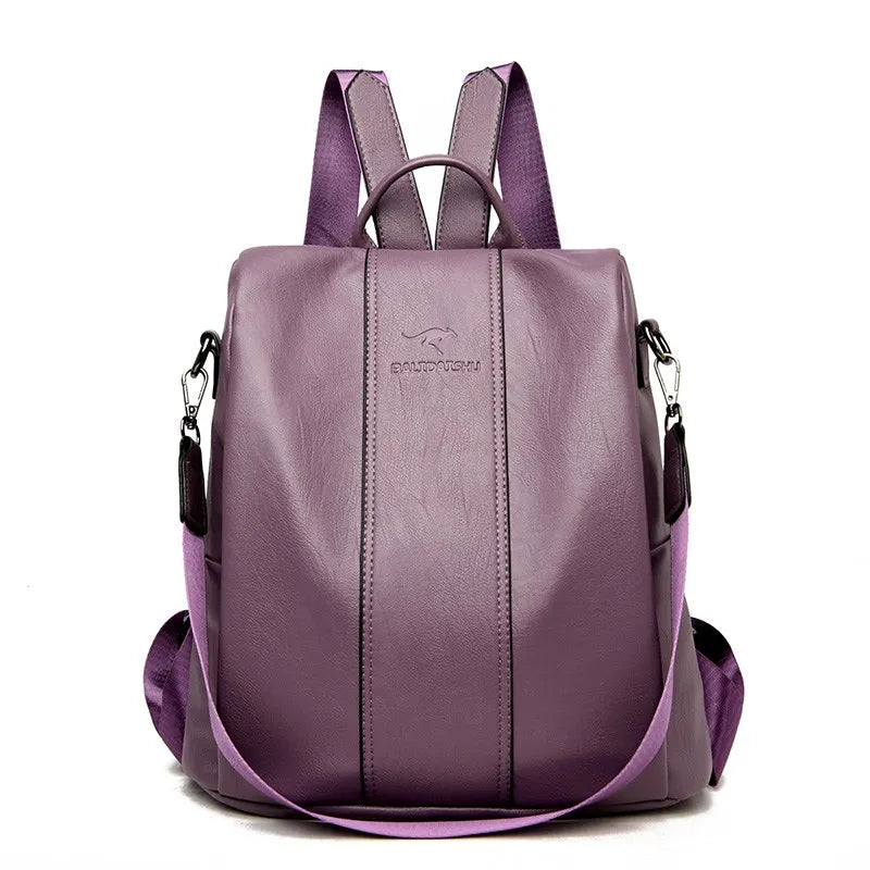Sac à dos unisexe en cuir synthétique, anti-vol, pour le quotidien, le travail ou les voyages.