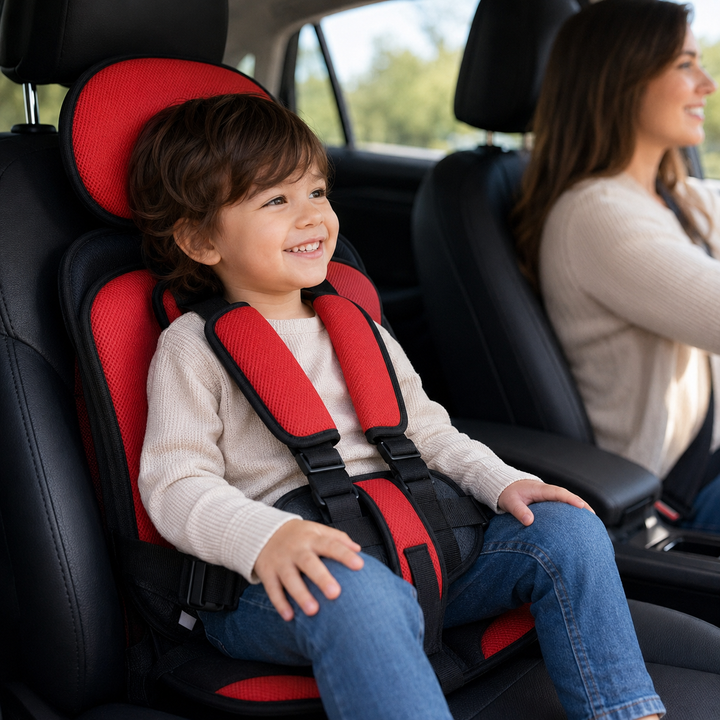Siège auto respirant et réglable, conçu pour le confort et la sécurité des bébés et jeunes enfants.
